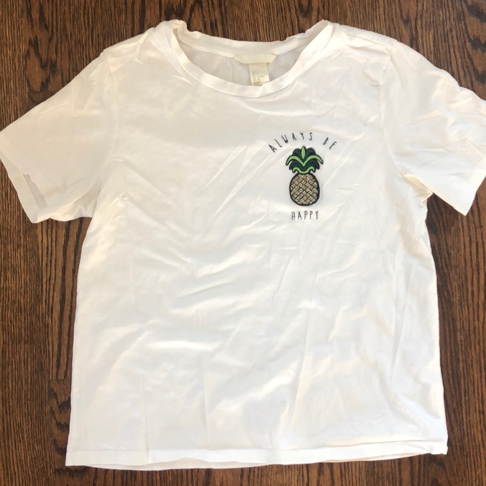 Forever 21- “Always Be Happy” White Tee
